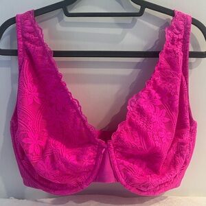 Cacique Lace Bra in Fuchsia NeonPink size 38J